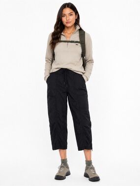 INDYEVA Nakato III Capri Pants XL Travel pants black elastic waist UPF 50+